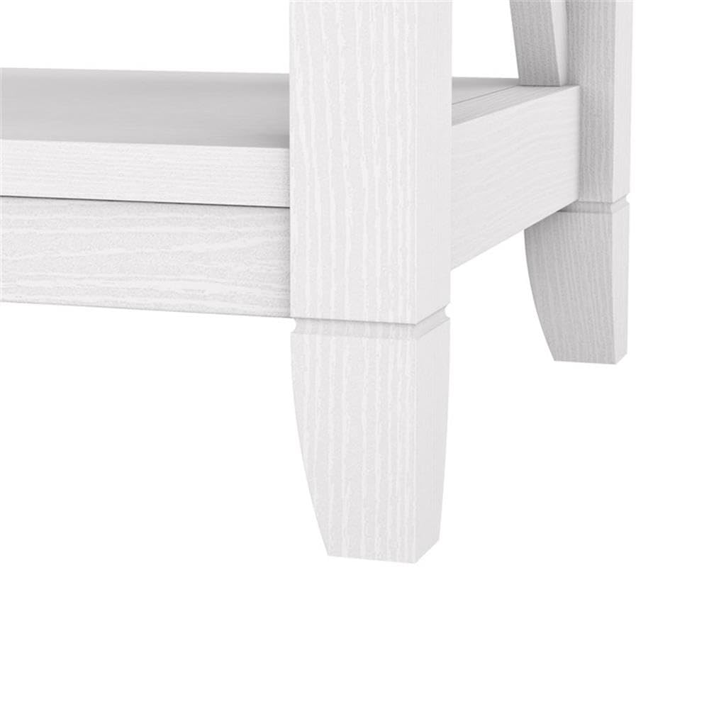 Bush Home Key West Tall TV Stand for 65 Inch TV in Pure White Oak, Farmhouse Entertainment Center with Storage
