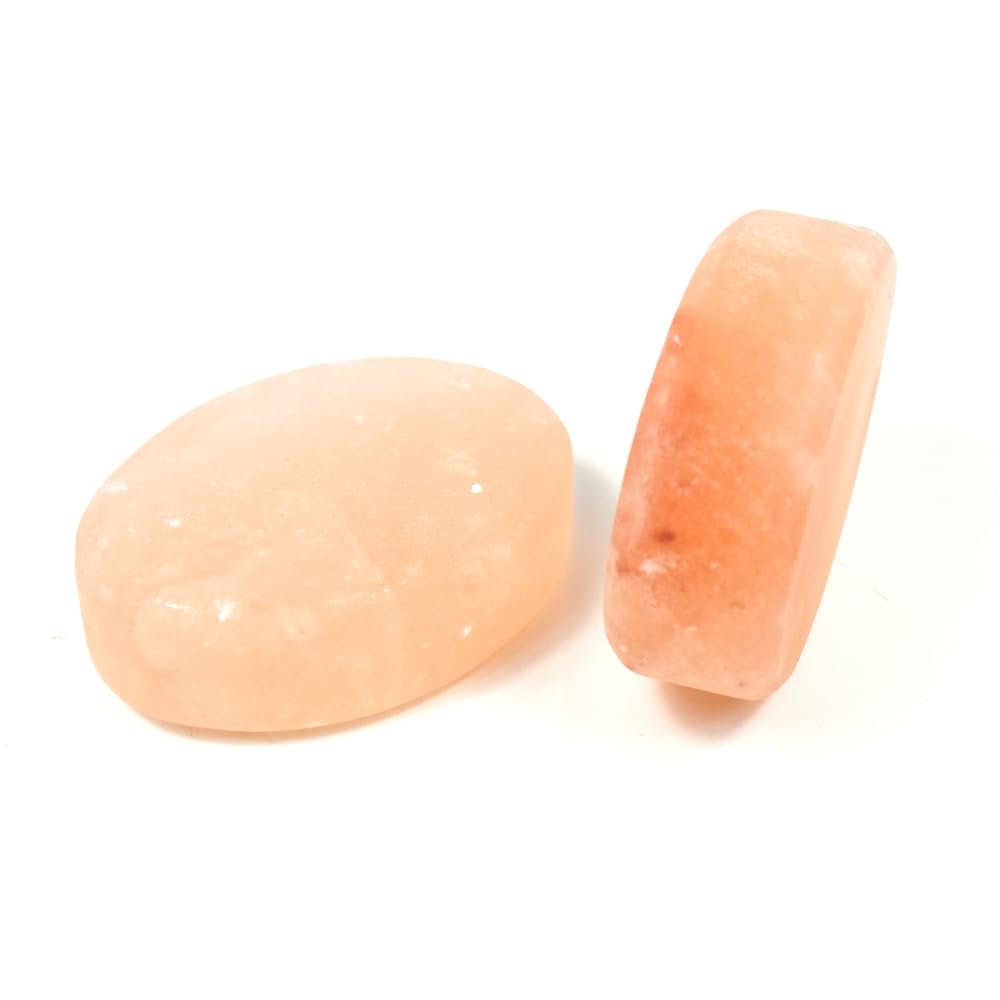 QYLHH 2 Pcs Leaf Shape Himalayan Salt Massage Stones Hot Massage Cold Massage Stones Set Warm Rocks Kit for Facial SPA3.93 * 2.76IN(10 * 7CM