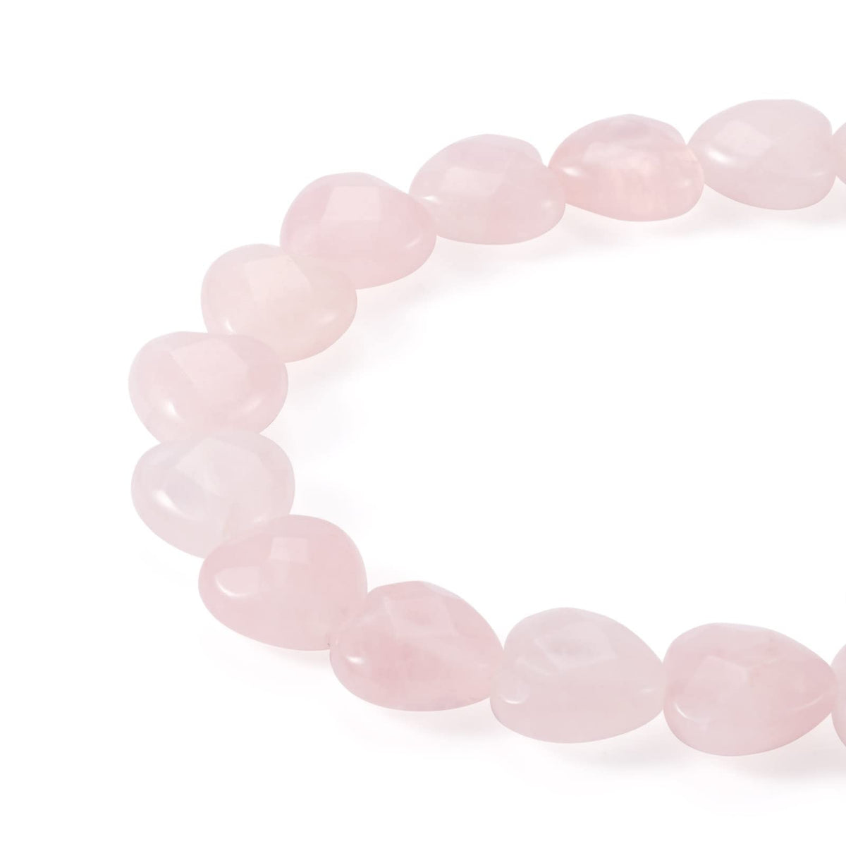 Fashewelry 14pcs Heart Natural Rose Quartz Stone Beads 15mm Faceted Tumbled Chakra Gemstone Pink Crystal Healing Beads for Valentines Day Earring Bracelet Necklace Jewelry Making
