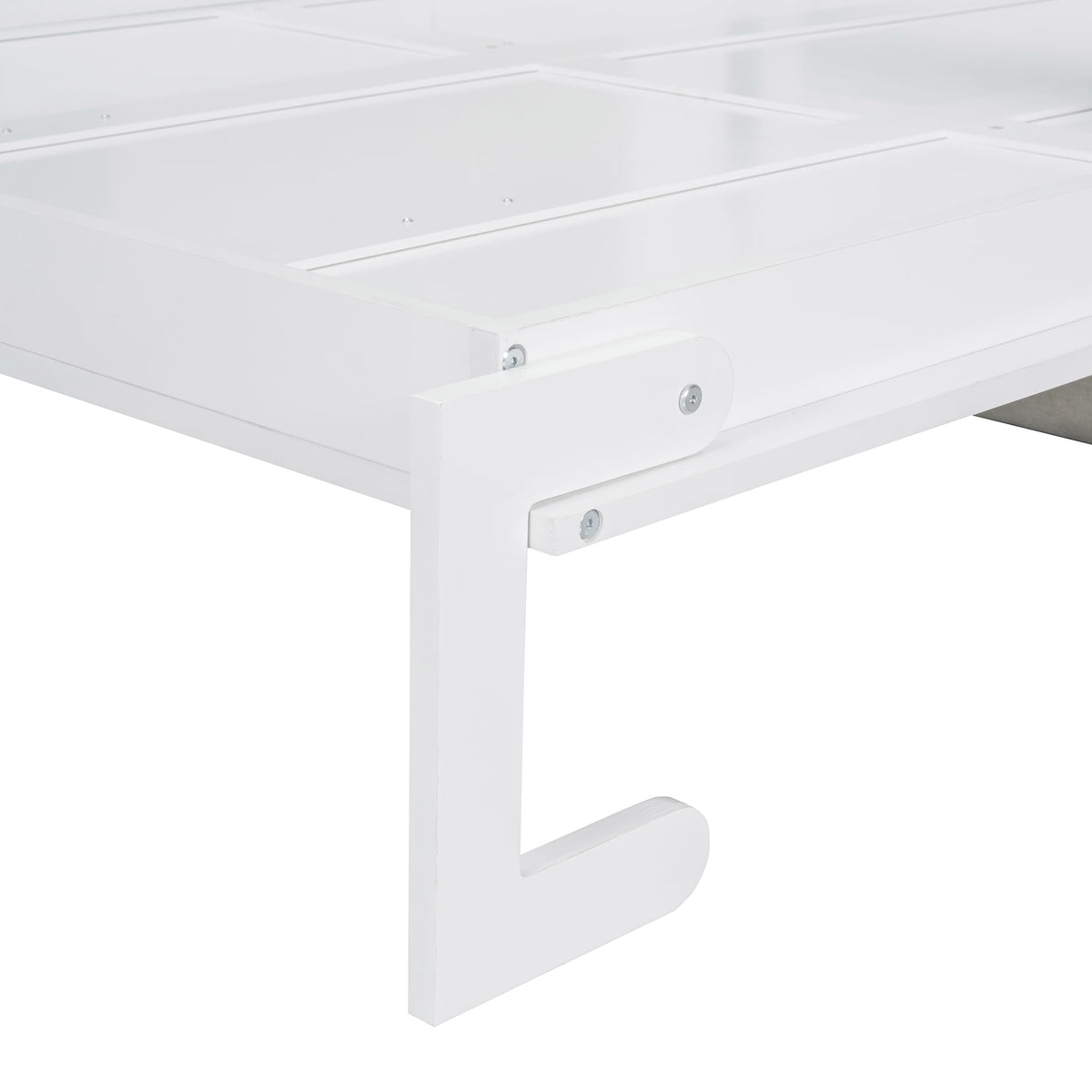 Ball & Cast Murphy Bed Full Size W/ 2 Seat Sofa,Murphy Bed Cabinet W/Cushion,Hideaway Bed W/Support Leg & Handles,for Bedroom Office Guest Room,White
