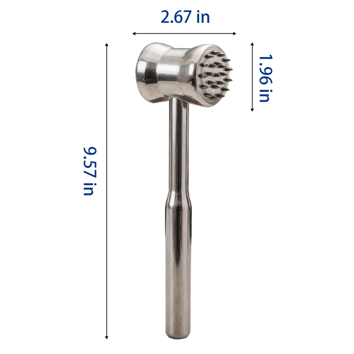 Dual-Sided 2-in-1 Stainless Steel Meat Tenderizer Tool, Meat Mallet Hammer with Meat Tenderizer Needles, Professional Kitchen Tool for Tenderizing Steak, Chicken and Beef, Easy-Grip Easy to Clean