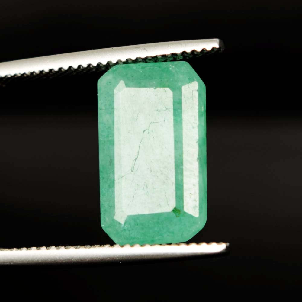 GEMHUB 7.20 Ct Certified Natural Beautiful Green Emerald - Ring Size Emerald Shape Green Emerald Gemstone B-7722