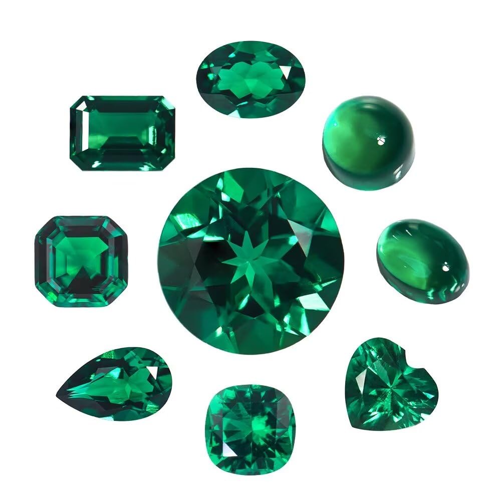 1PCS 6.5mm Round Laboratory Cultivates Zambian Emerald about 1 CT