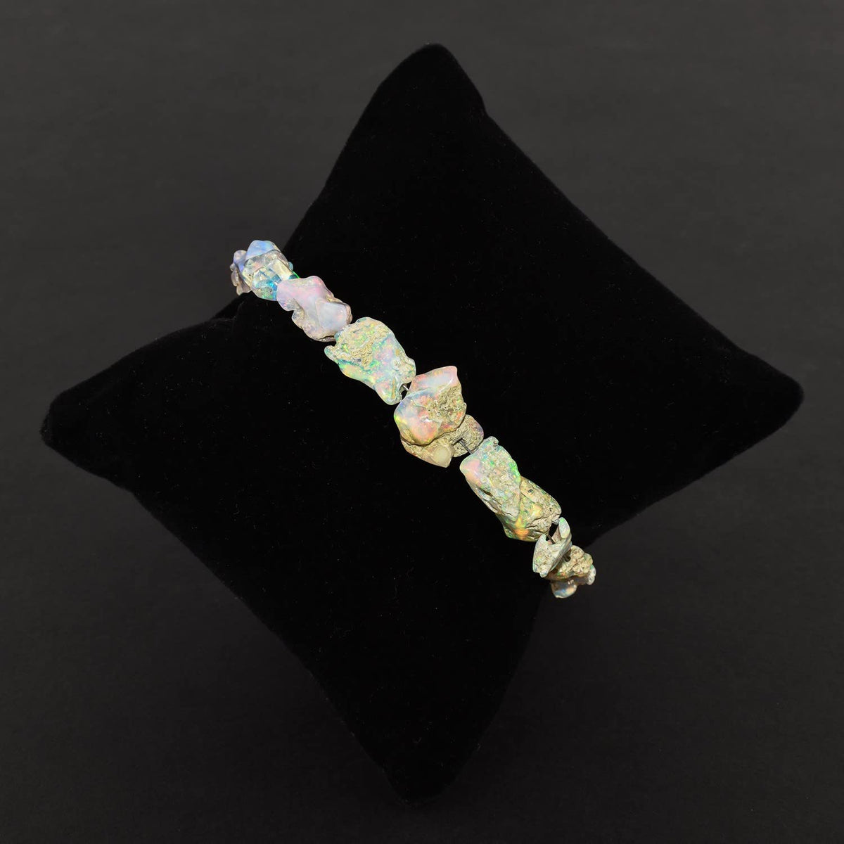 OdrillionGems Natural Raw Ethiopian Opal Gemstones Bolo Bracelet, Opal Rough Stones, Healing Crystals, 925 Sterling Silver, Handmade, Birthstones, Adjustable Slider, Women Jewelry, Valentine Gifts