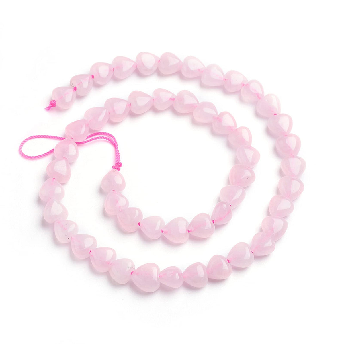 Fashewelry 98pcs Natural Rose Quartz Heart Beads Energy Healing Chakra Stone Loose Beads Polished Crystal Gemstone Spacer Beads for Earring Bracelet Necklace Jewelry Making, 7.2-9x8.3-8.7mm