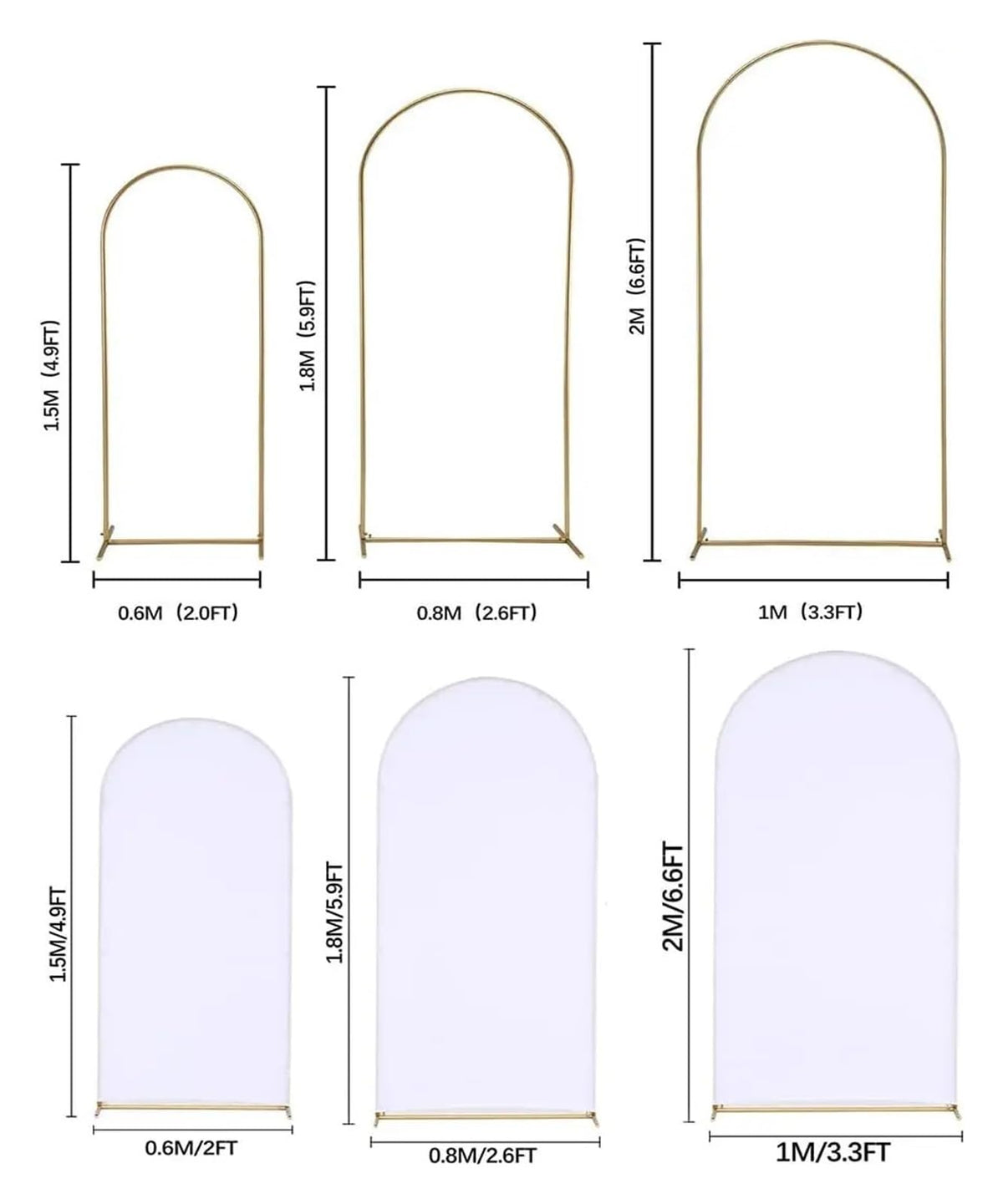 Metal Wedding Arch Backdrop Stand with Cover Backdrop Stand for Birthday Party Ceremony Anniversary Celebration Door Arch Frame(Frame with Cover)