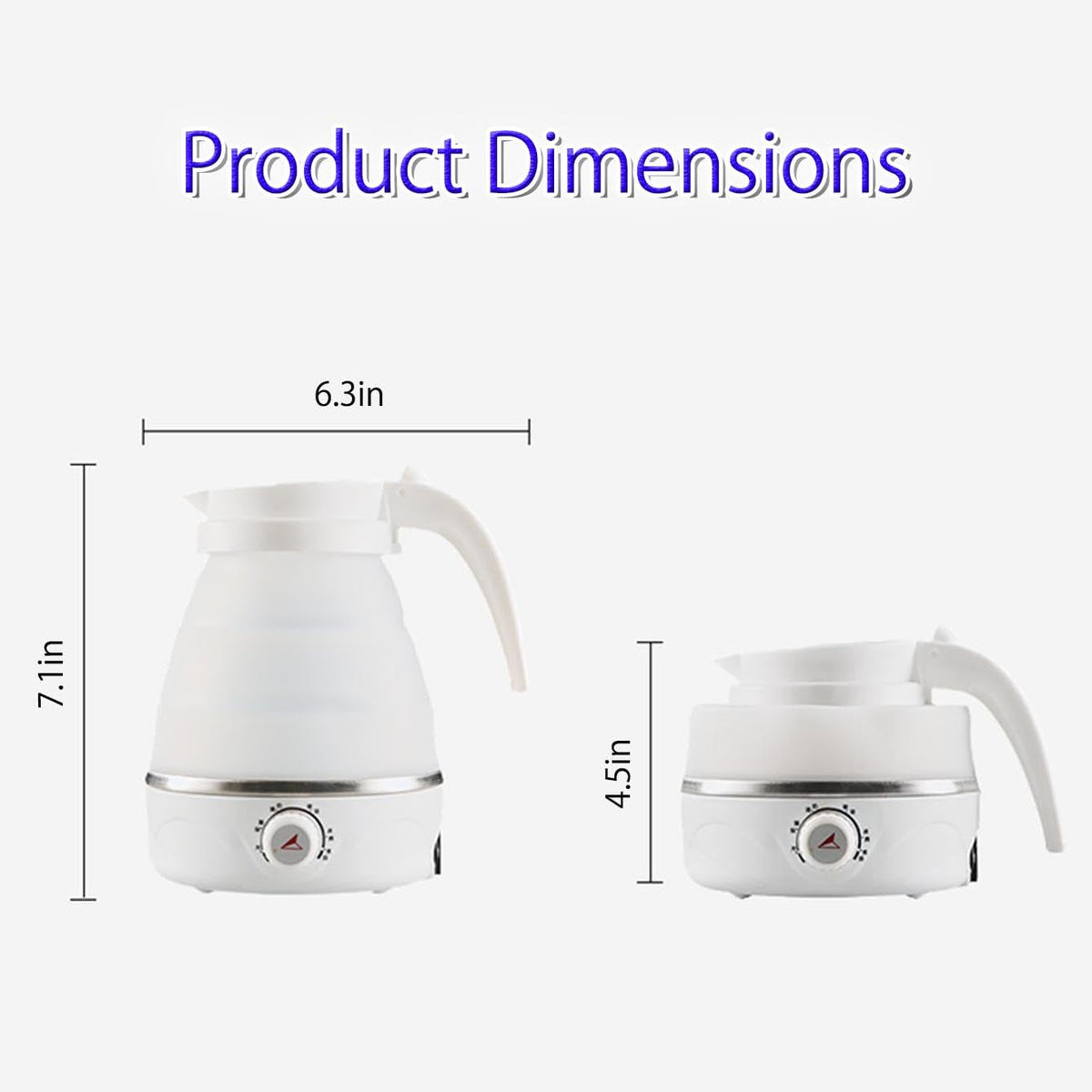 Portable Travel Foldable Electric Kettle Collapsible Food Grade Silicone Mini Water Boiler For Coffee or Tea Fast Water Boiling Pot 6 Modes Adjustable 600ml/20oz (Yellow)