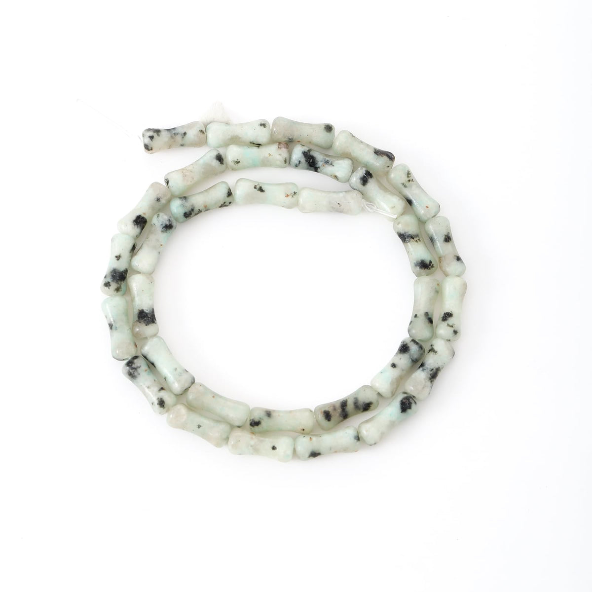 5x12mm Natural Kiwi Jasper Stone Bamboo Shape Gem Healing Energy Loose Spacer Beads for DIY Necklace Bracelet Earring