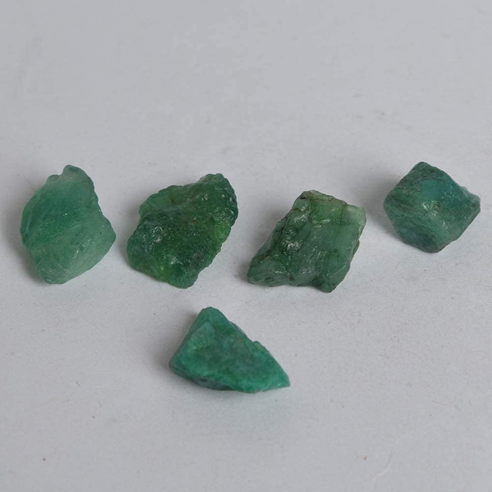 GEMHUB Natural Green Emerald 41.00 Ct Lot of 5 Pcs Rough Emerald Loose Gemstone For Jewelry Making