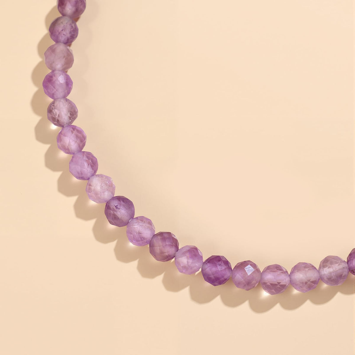 GolbalJew Natural Gemstone Beads Bracelets Healing Crystal Stone Beaded Bracelet for Women Men Handmade Spiritual Jewelry Gifts, 4mm Amethyst Faceted Round Beads