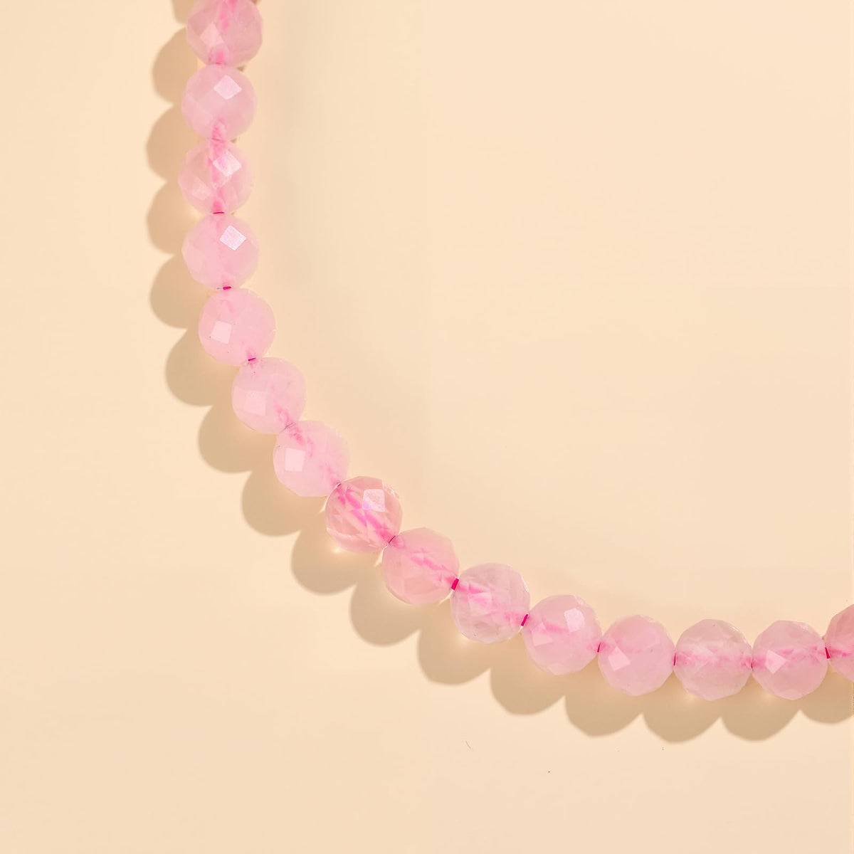 GolbalJew Natural Gemstone Beads Bracelets Healing Crystal Stone Beaded Bracelet for Women Men Handmade Spiritual Jewelry Gifts, 4mm Rose Quartz Faceted Round Beads