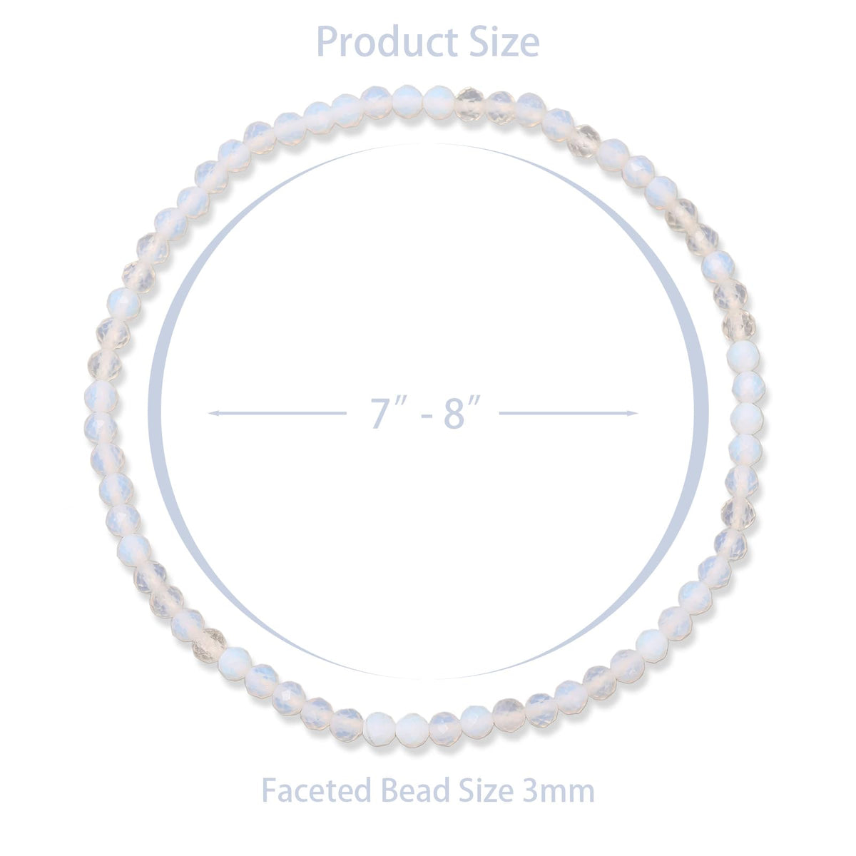 Bolinailo Healing Crystal Bracelet Opal Faceted Beaded Bracelets for Women Men 3mm Natural Stone Adjustable Handmade Stretch Bracelet Reiki Spiritual Jewelry Fashion Gifts