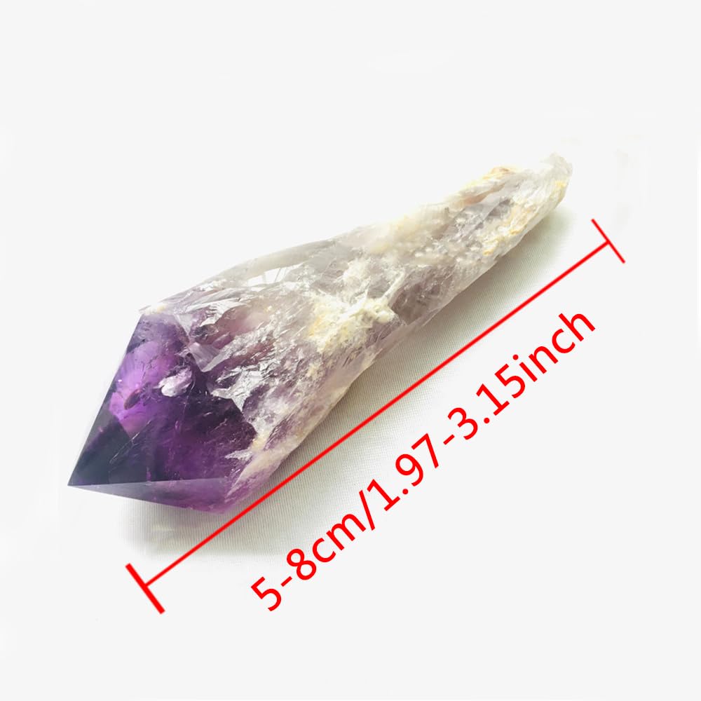Natural Raw Amethyst Point Wand, Single Terminated Crystal Cluster Scepter, Hand Polished Healing Crystal Point, Positive Energy Gemstone, Reiki Meditation Spiritual Ornament,Home Decor & Crystal Gift