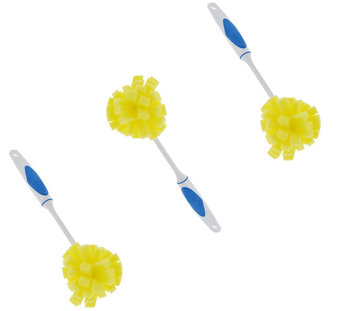 Scrub Buddies Dishwashing Foam Sponges with Handles Bottle/Glass Scrubbers 3Pack