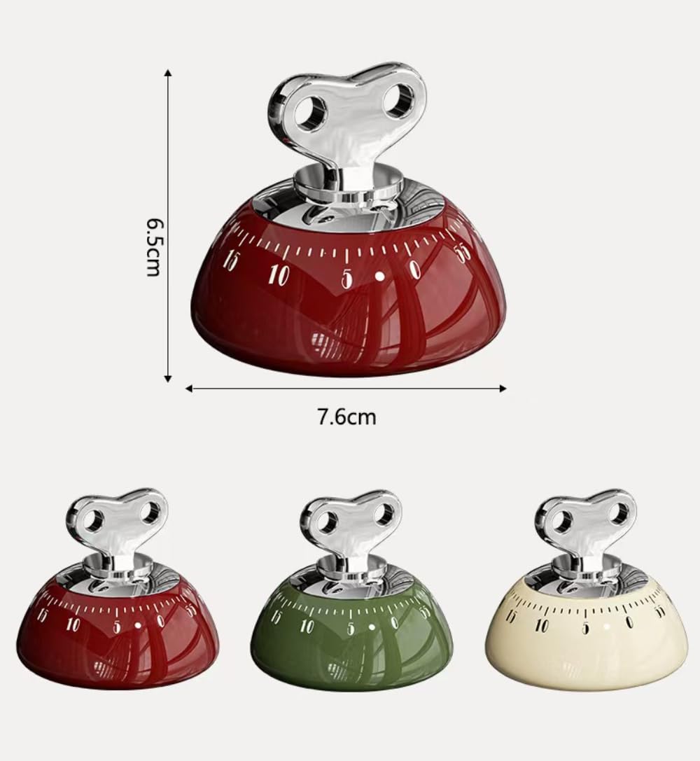 Kitchen Timers for Cooking,100% Mechanical Cooking Timer,Retro Cooking Timer,No Batteries Required,Magnetic Back. (Cream)