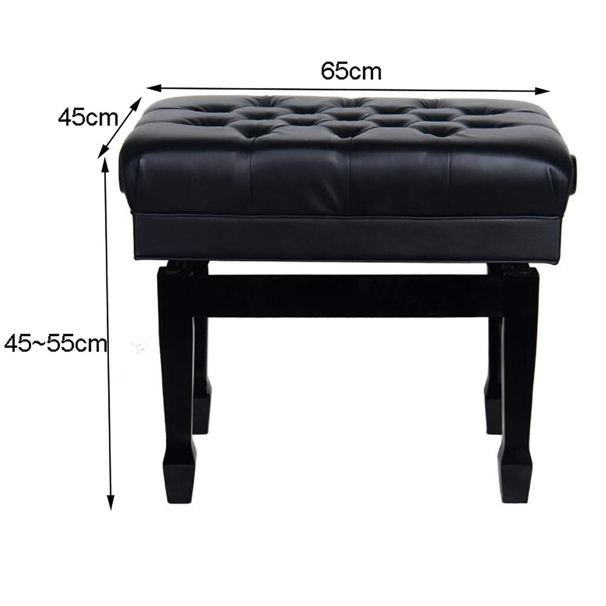 Meiiron Luxury Leather Piano Bench Wooden with Large Music Sheets Storage Compartment, Soft Leather Padded Stool and Solid Wood Frame - 10cm Height Adjustable