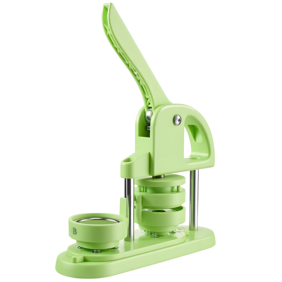 VEVOR Button Maker Machine, 58mm/2.25in Plastic Pin Maker with 100pcs Button Parts, Circle Cutter and Hex Wrenches, Reinforced Ergonomic Handle, for DIY Badges, Personalized Pins and Key Chains, Green