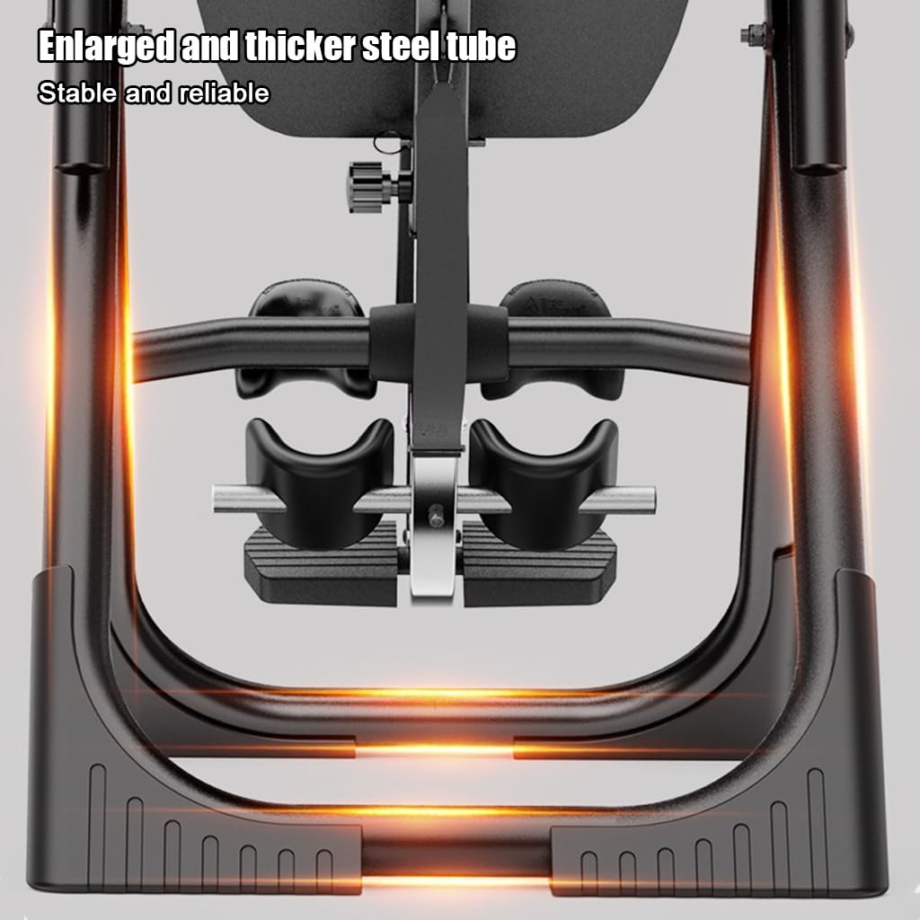 RIEJIN Heavy Duty Inversion Table 330 lbs Capacity with Adjustable Protective Belt Inversion Table for Back Pain Relief Updated