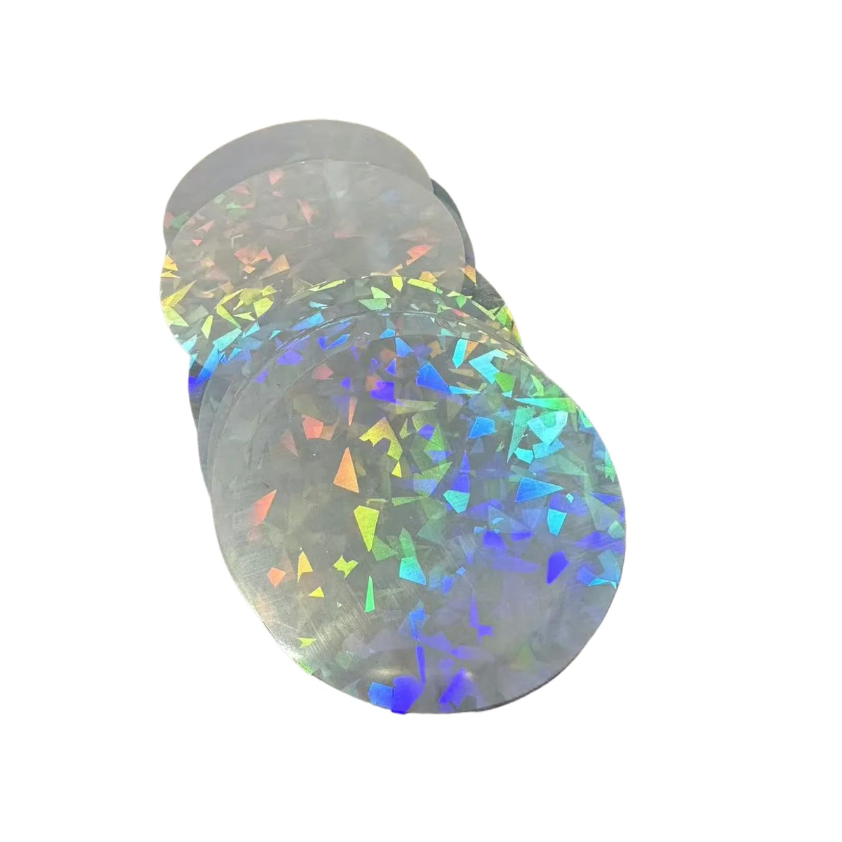 200 Pcs Holographic Badge Protective Film 70mm (2.76") – Button Maker Machine for 2.25 Inch 58mm, Buttons Maker Supplies, 8 Styles Glitter Button Supplies