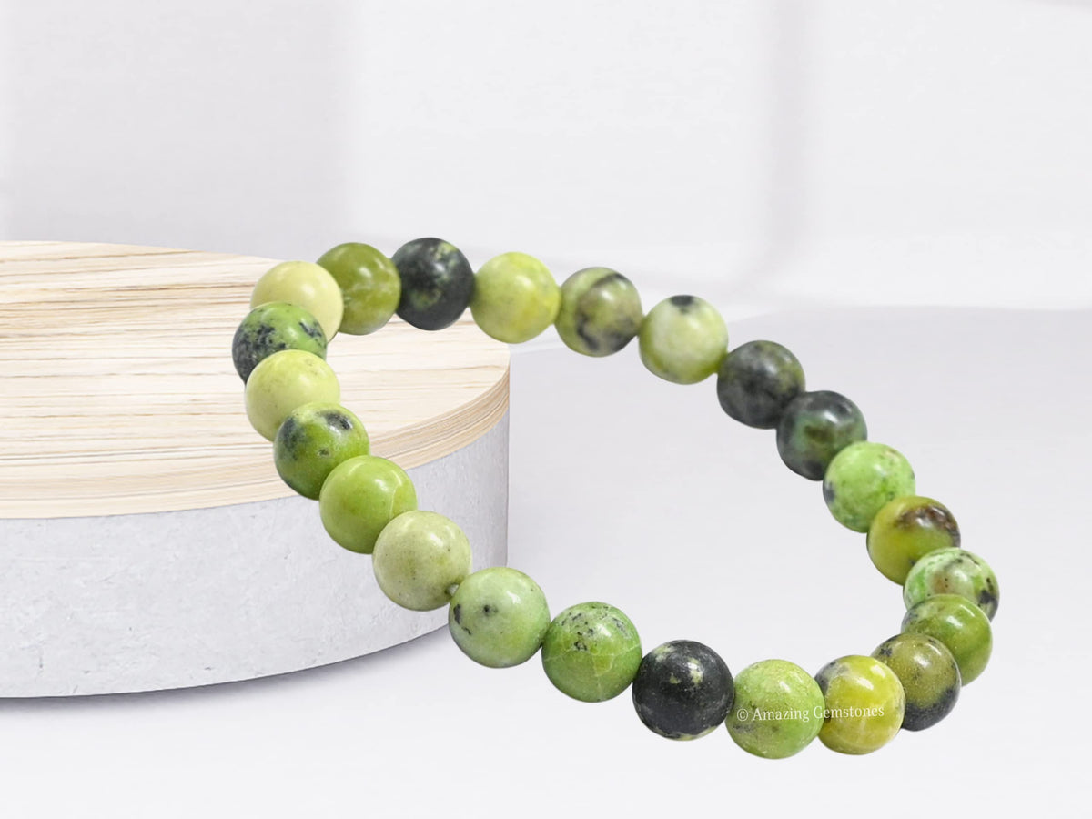 Amazing Gemstone Crystal Bracelet for Women Men's Gifts - Protection Healing Crystal Bracelet - 8mm Gemstone Beaded Stretchable Bracelet Pulseras Para Hombres Mujer Stocking Stuffers Mothers Day Gift (Chrysoprase)