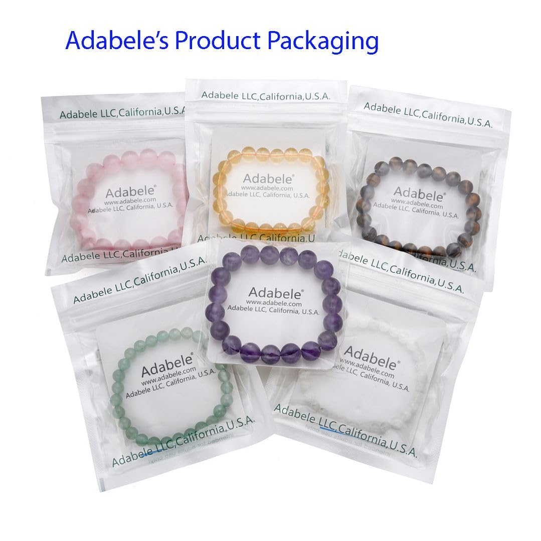 Adabele Real Natural Golden Yellow Tiger's Eye Gemstone Beaded Bracelet 7 inch Stretch Chakra Healing Crystal Stone Jewelry Energy Quartz Rock GB8-26