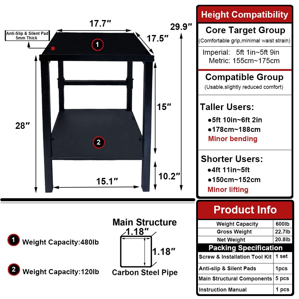 OGODU Heavy Duty Stationary Dumbbell Stand ā 600-800 lbs Capacity, 2-Tier/3-Tier Extra Large Storage Rack, Fits Most Adjustable Dumbbells and Kettlebells, Anti-Tip Safety Base, Non-Slip Floor Pads, Heavy Duty Construction for Home Gym, Garage, Commercial