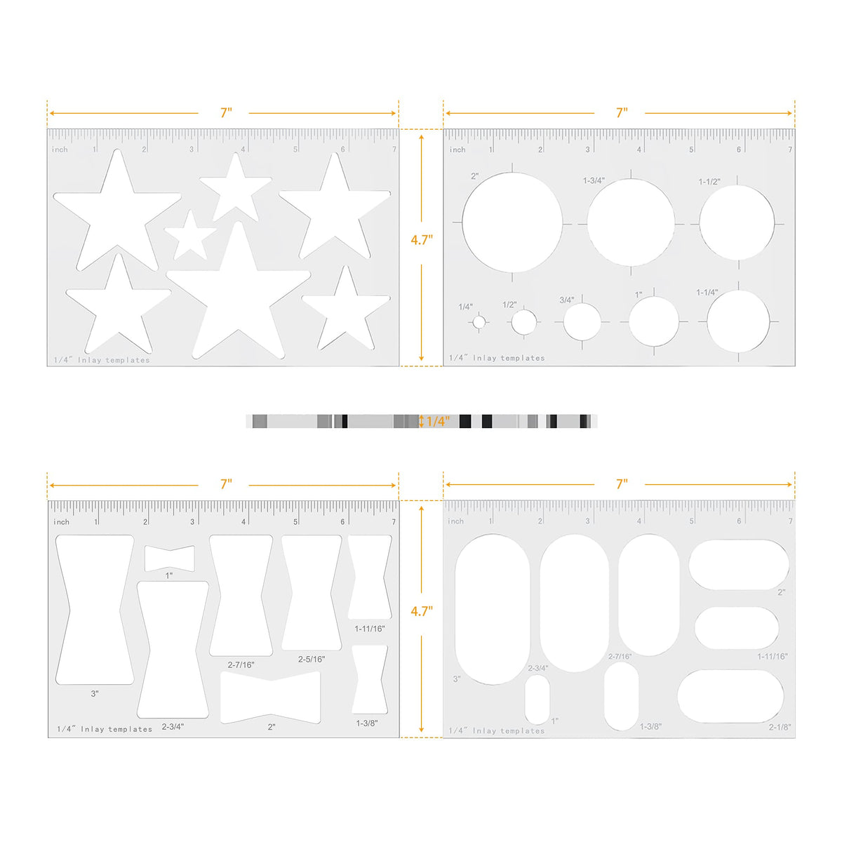 Pack of 2 Router Jig Template,Butterfly Inlay Templates Decorative Router and Decorative Templates for Woodworking (Circle Star 2 Piece)