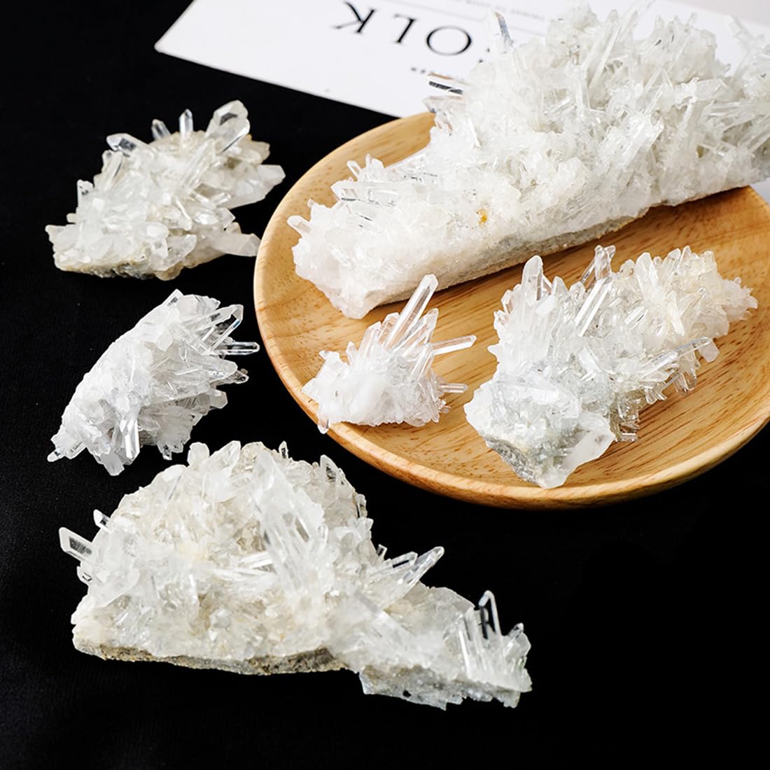 Erliway Natural Clear Quartz Crystal Cluster, Clear Quartz April Birthstone, Raw Gemstone Specimen for Birthday Gift Reiki Healing Meditation Home Decor (0.08-0.13lb)