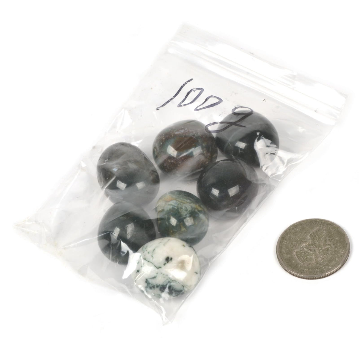 Justinstones 100 Grams Moss Agate Tumbled Polished Natural Crystal Healing Pocket Stones Rock Collection