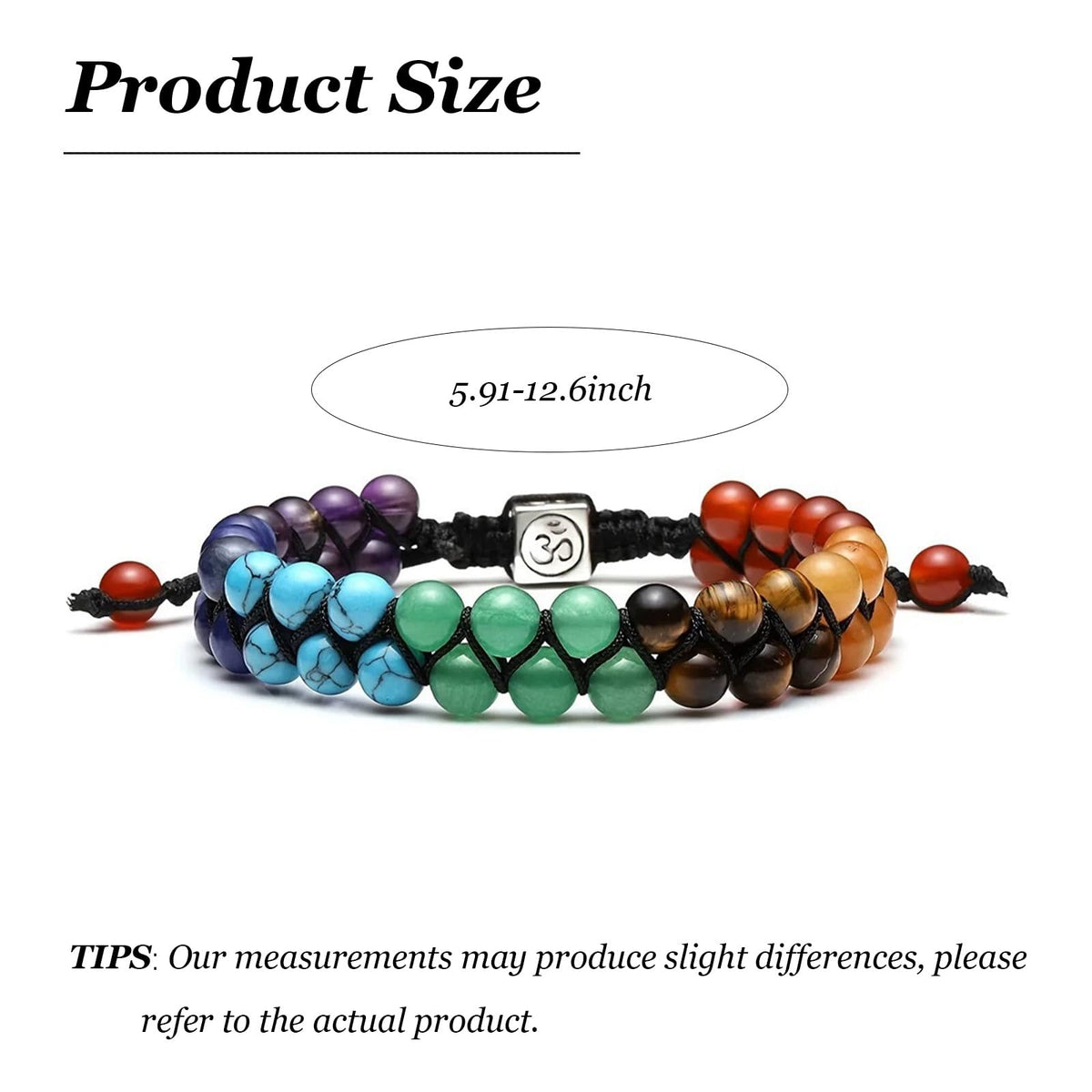 Long tiantian 7 Chakra Bracelets for Women Crystals and Healing Stones Jewelry Colorful Beaded Bracelets with a Meaningful Card