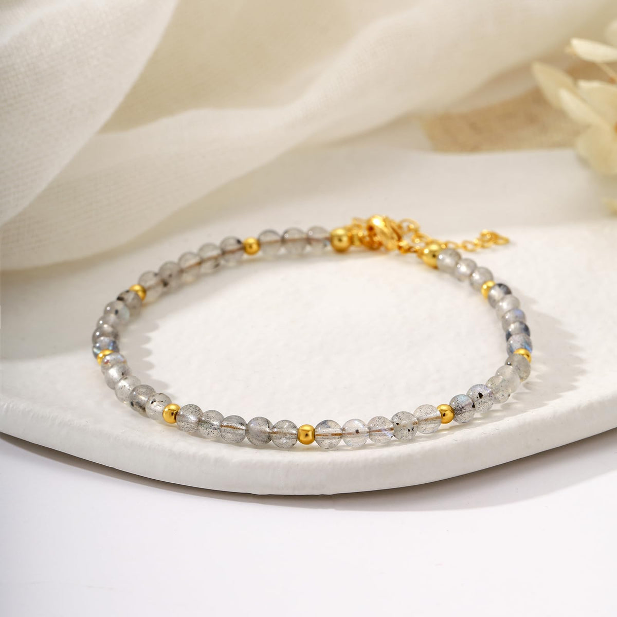 Kenailw Moonstone Bracelet for Women Moon Stone Beads Bracelets Natural Stones Jewelry Gift