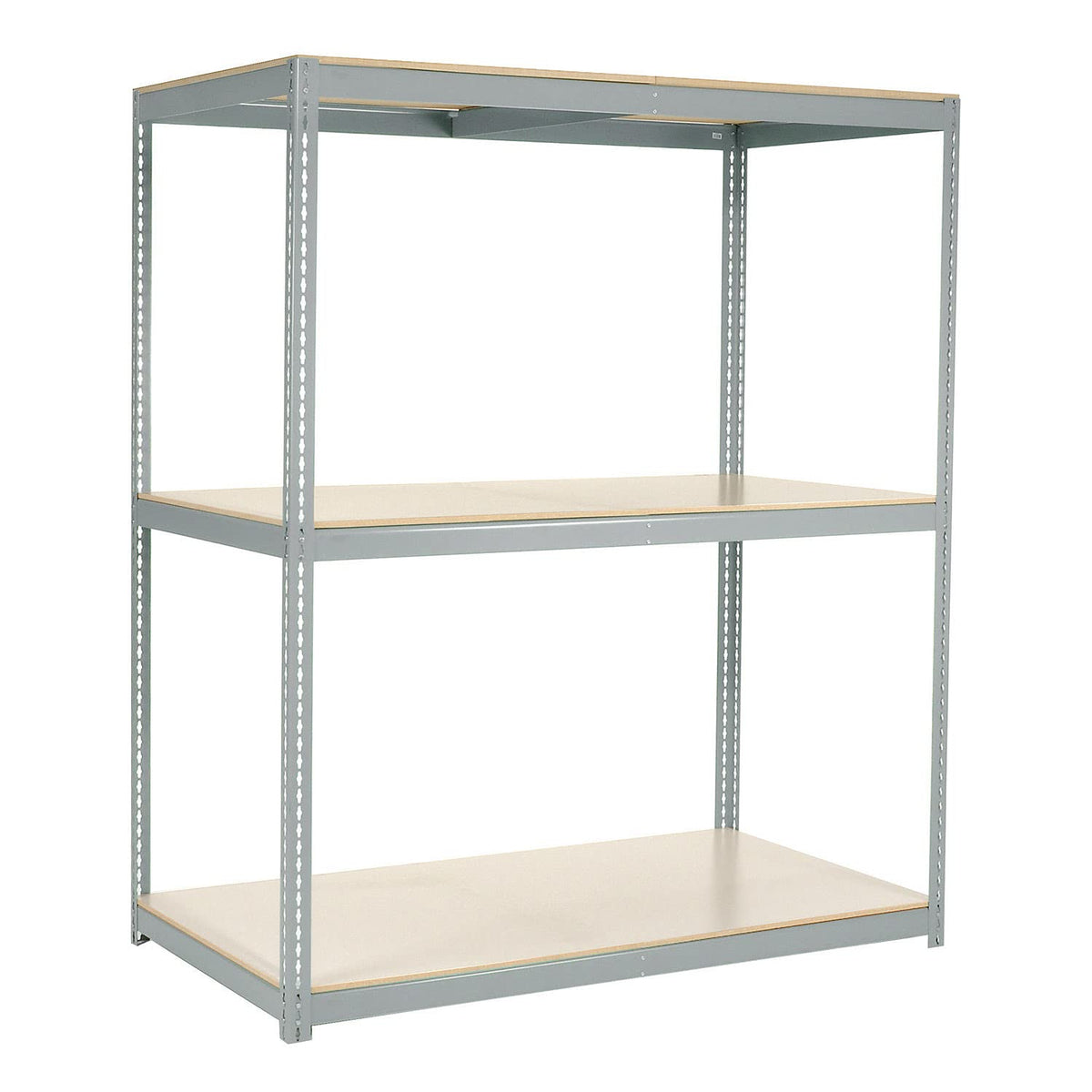 Global Industrial Wide Span Rack with 3 Shelves Laminated Deck, 900 Lb Cap Per Level, 72" W x 48" D x 96" H, Gray