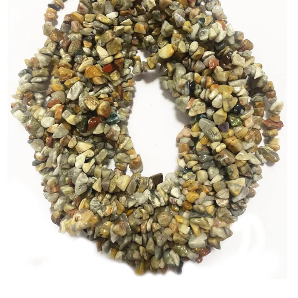 PLTbeads 5-8mm Natural Crazy Lace Agate Gemstone Chips Beads Healing Crystals Waist Bracelets Necklace Kit Irregular Stone DIY Crafts Design Jewelry Making