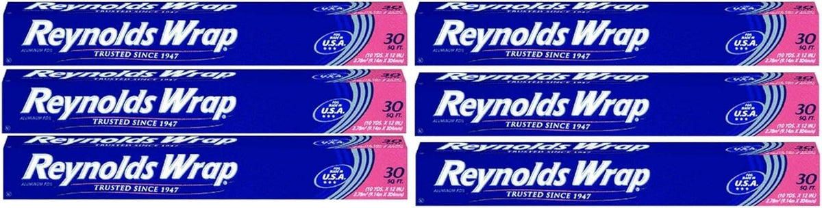 Reynolds Wrap Aluminum Foil (30 Sq Ft , Pack of 6)