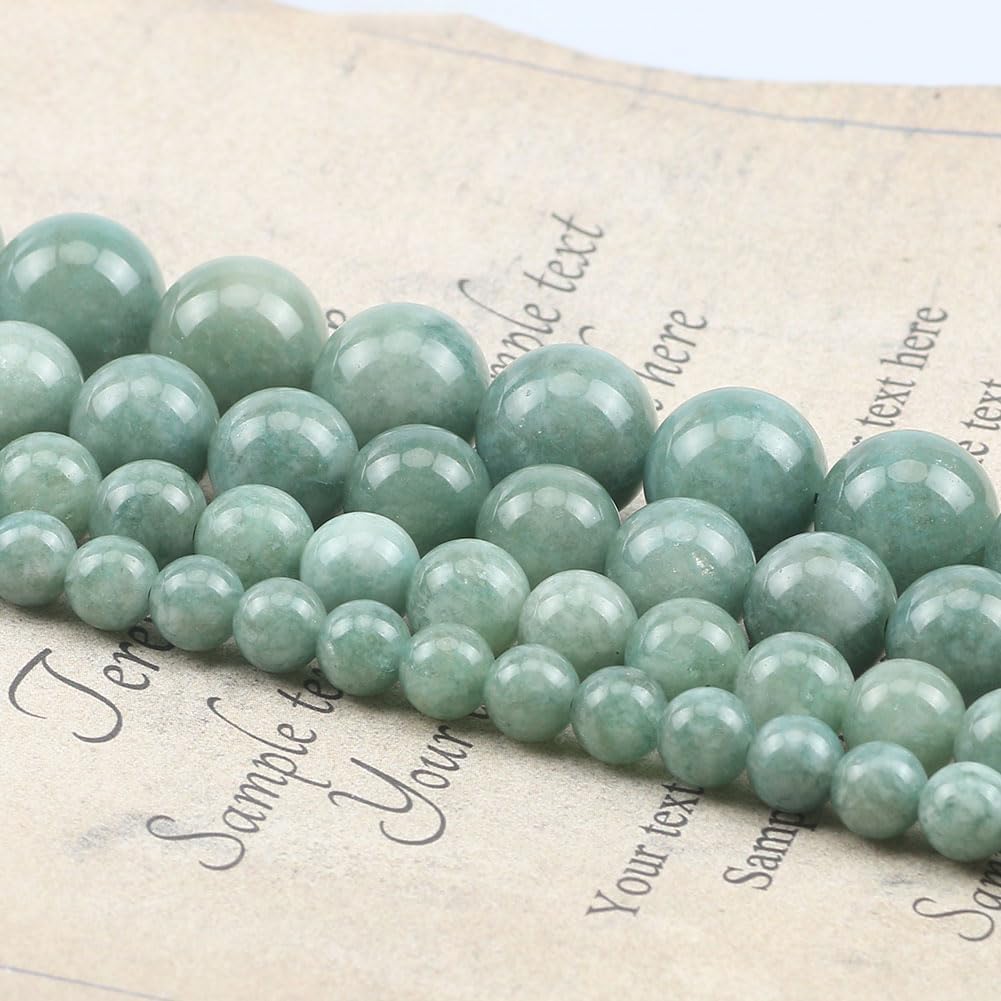 Yochus 45pcs Burmese Jade Beads,8mm Healing Power Natural Stone Round Loose Gemstone Beads for Jewelry Making Earring Necklace DIY Crafts