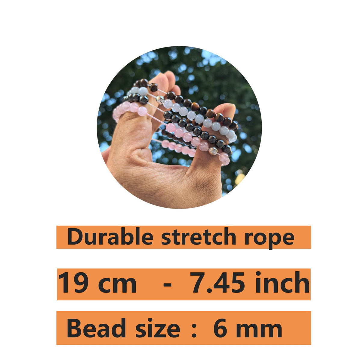 Crgwxzl 3pcs Anxiety Relief Protection Bracelets,Healing Aquamarine Crystal Bracelets for Women Men,Natural Stone Amethyst Clear Crystal Beaded Spiritual Gemstone Jewelry Gifts