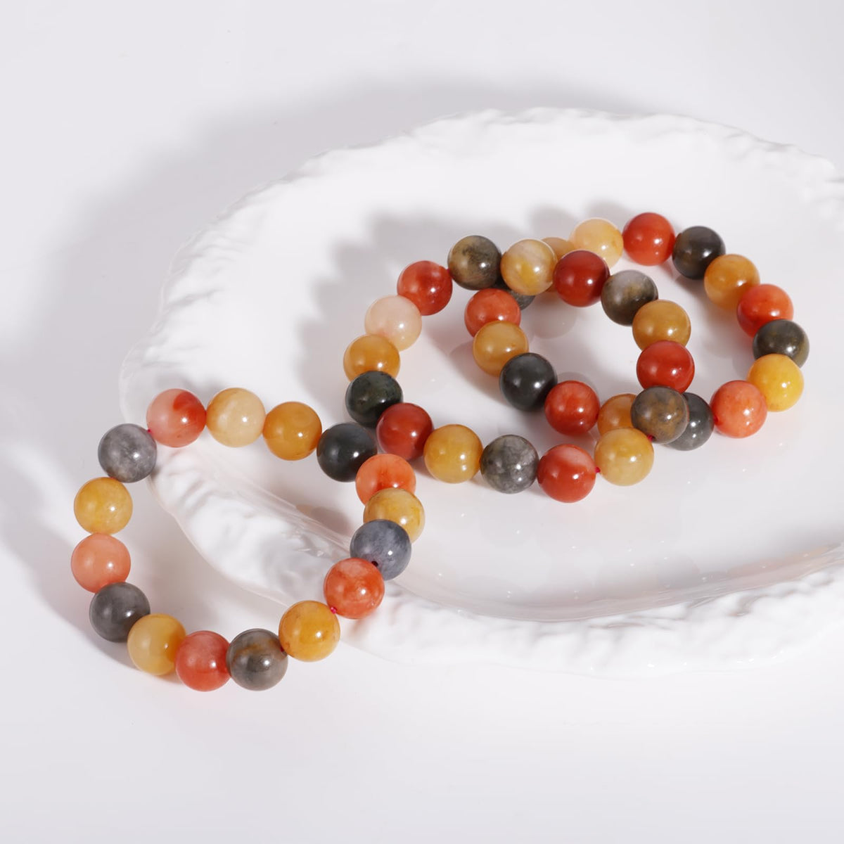 Handmade Natural Jade Beaded Bracelet for Women & Men – Genuine Green/White Jade Gemstone Stretch Bracelet – Lucky Energy Healing Jewelry Gift for Peace, Prosperity & Protection ST-V-03