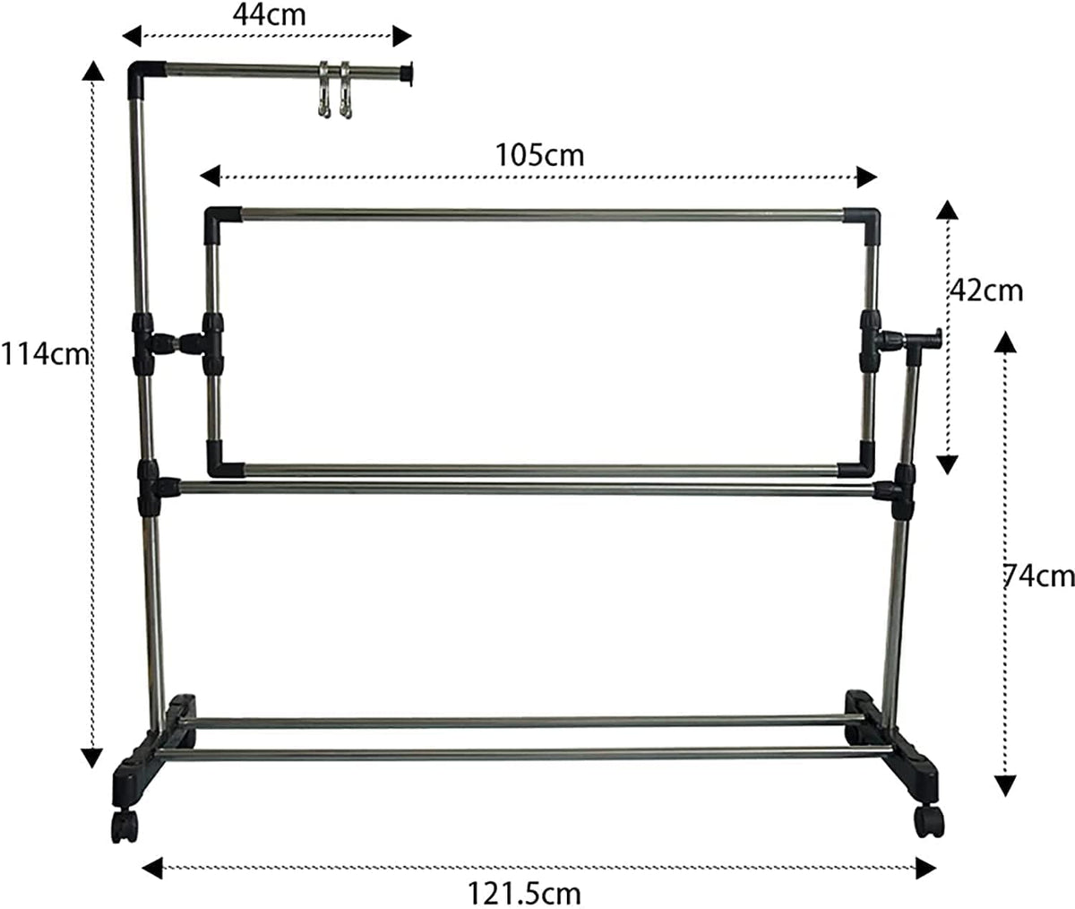 Adjustable 360° Floor e - Embroidery Stand with Pulley for Cross Stitch & Craft | Height Adjustable Sewing Lap Table (100cm)