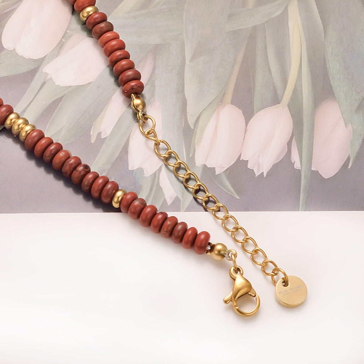 vissen Red Natural Stone Bracelets for Women Gold Bangle Bracelets Stainless Steel Freshwater Cultured Pearl Bracelet Jewelry Gift