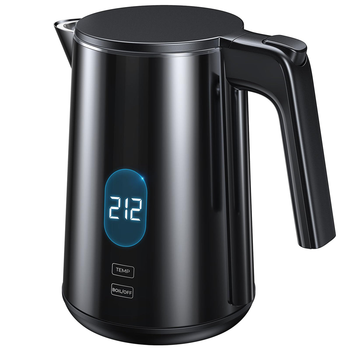 Electric Kettle 1.0L 1200W, 7 Temp Settings, 4H Keep-Warm, Fast-Boil Stainless Steel Electric Tea Kettle, 120V Water Boiler with Auto-Shut Off, Cool Touch PP Exterior for Home Office, Black