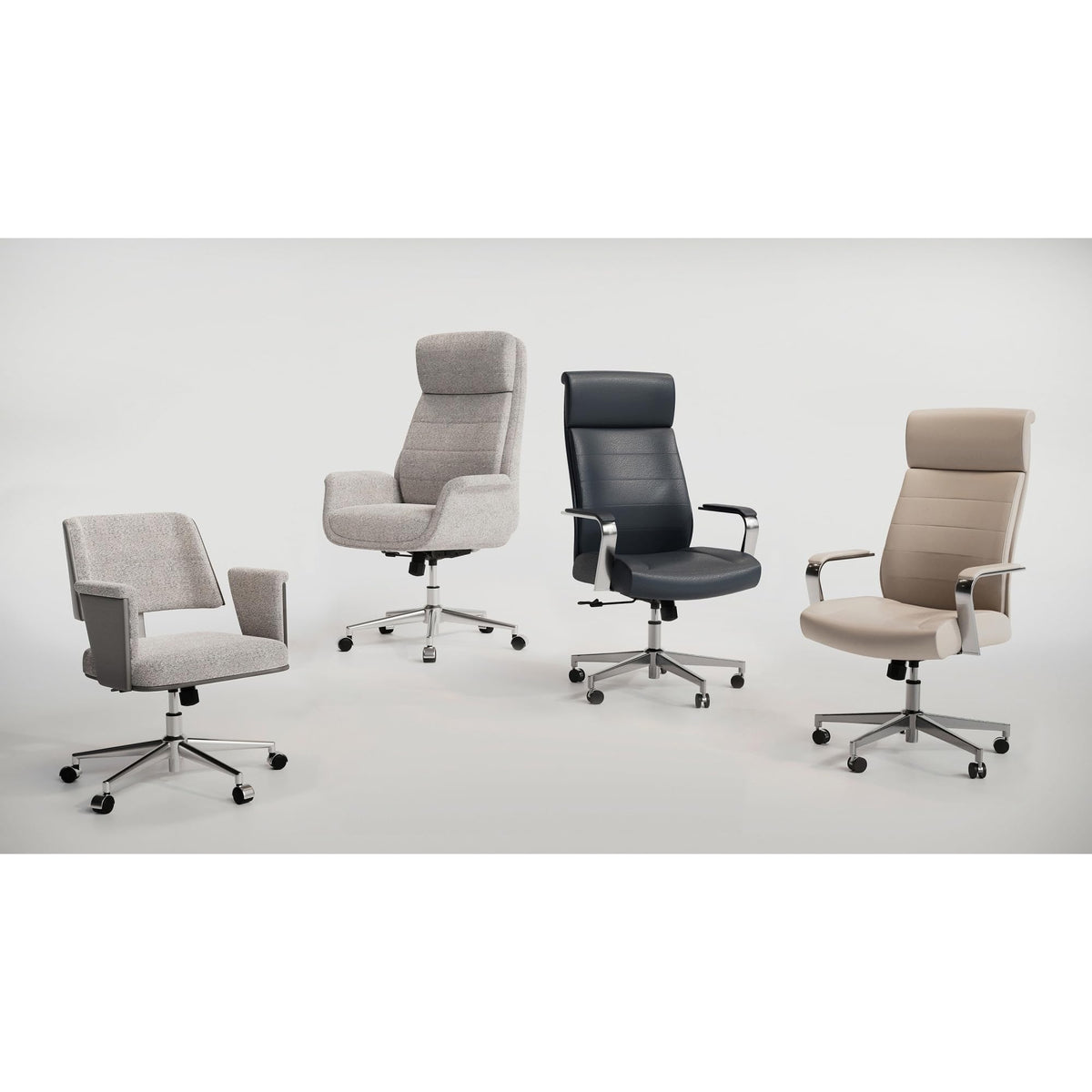 Realspace® Modern Comfort Modee Vegan Leather High-Back Executive Office Chair, Sand/Chrome, BIFMA Compliant