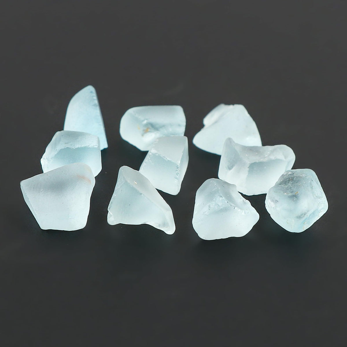 CRYSTALINES 5pcs Natural Raw Blue Topaz Gemstones, Rough Stones, DIY Jewelry Making, Wholesale Loose Supply, Healing Crystals, December Birthstone, Success Stone