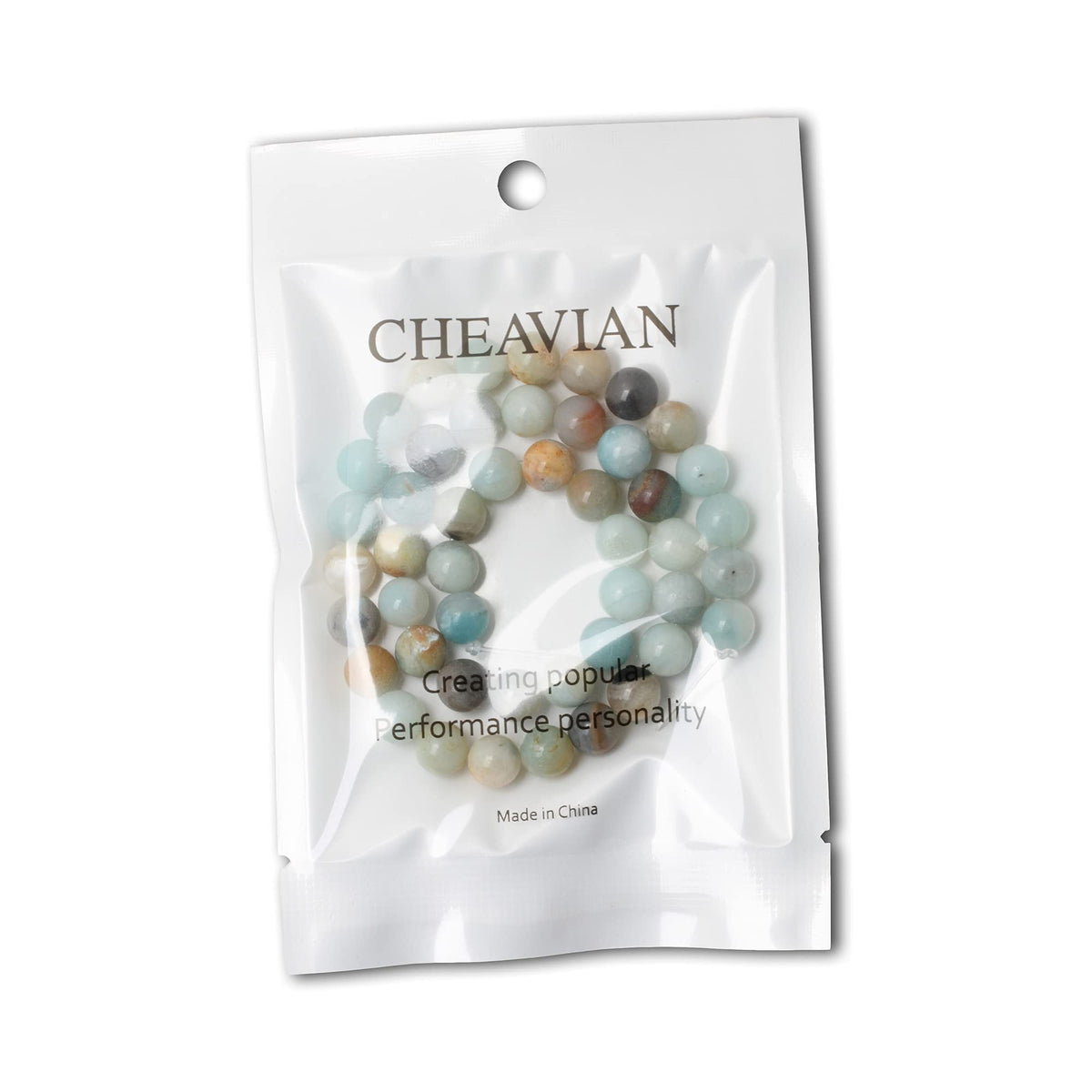 CHEAVIAN 45PCS 8mm Natural Mix Color Amazonite Gemstone Round Loose Beads Stone Beads for Jewelry Making DIY 1 Strand 15"