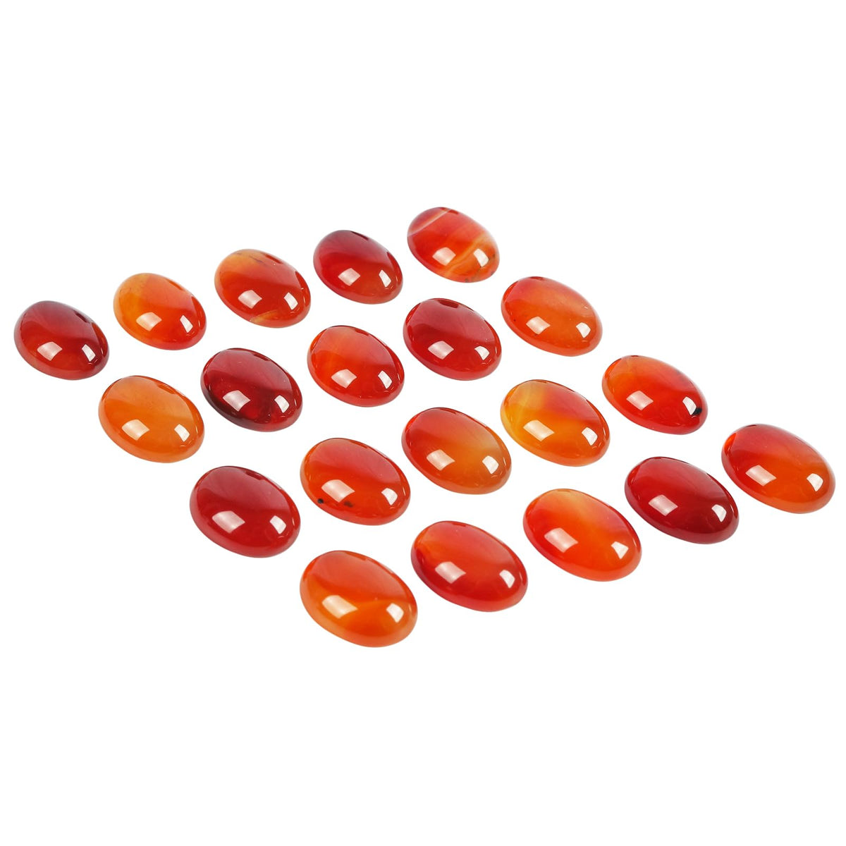 Casaper Natural Carnelian Oval Cabochons Beads for Jewelry Making, Polished Cab Flat Back Cab Stone Crafts, 13x18mm, Pack of 10