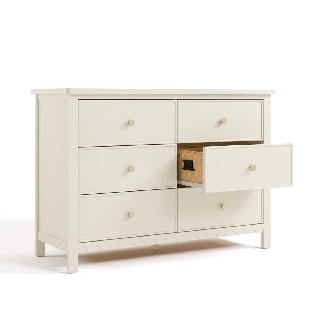 Graco Sasha 6 Drawer Dresser (Frosted Oat) – GREENGUARD Gold Certified, Wood Storage for Nursery or Kids’ Room, Safe Interlocking Drawer System & Easy Assembly with Pre-Installed Tracks