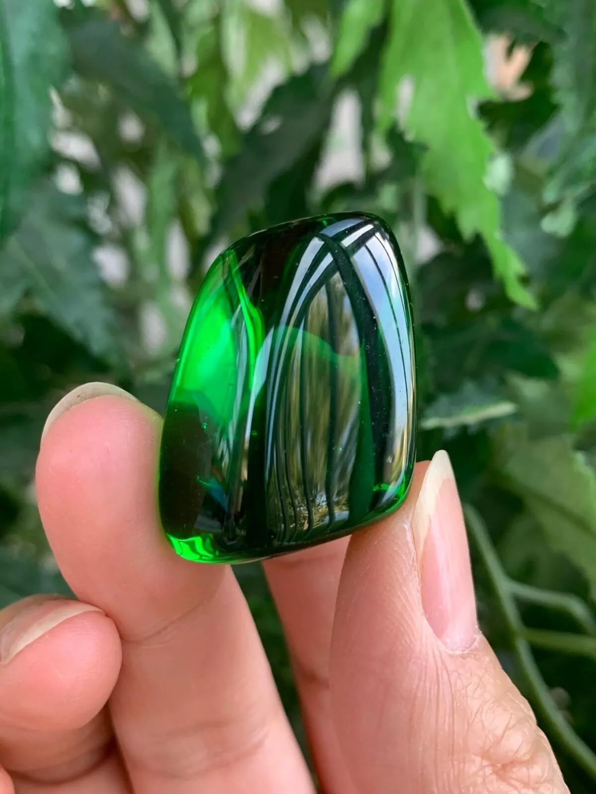 GAF TREASURES 5 Pcs Green Obsidian Tumbled Stones, Polished Green Obsidian Gemstone, Green Obsidian Healing Crystals (Green Obsidian)