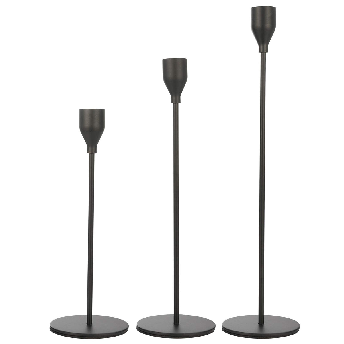 Anndason Set of 6 Black Taper Candle Holders Decorative Candlestick Holder for Home Decor, Wedding, Dinning, Party, Anniversary (Black)