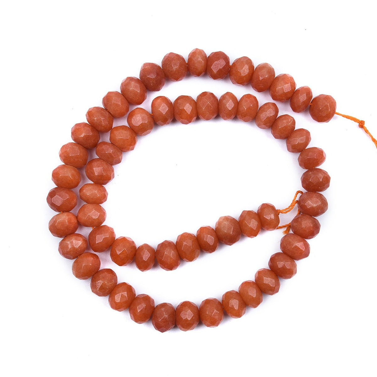 HAAMIIQII 6x9mm Orange Jade Faceted Rondelle Stone Spacer Beads, Abacus Disk Loose Gemstone Beads for Jewelry Making, DIY Bracelet, Necklace, Healing Crystal 15 Inch (57pcs)
