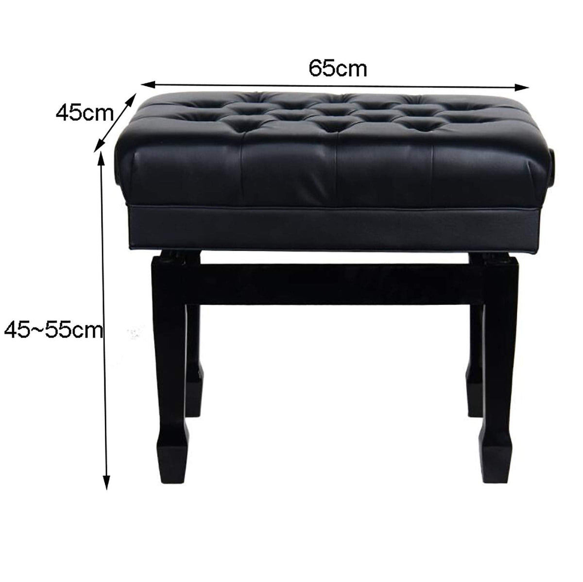 ZOCWJK Piano Stool Dressing Table Stoolwooden Piano Bench Soft Leather Padded Stool Solid Wood Frame Large(