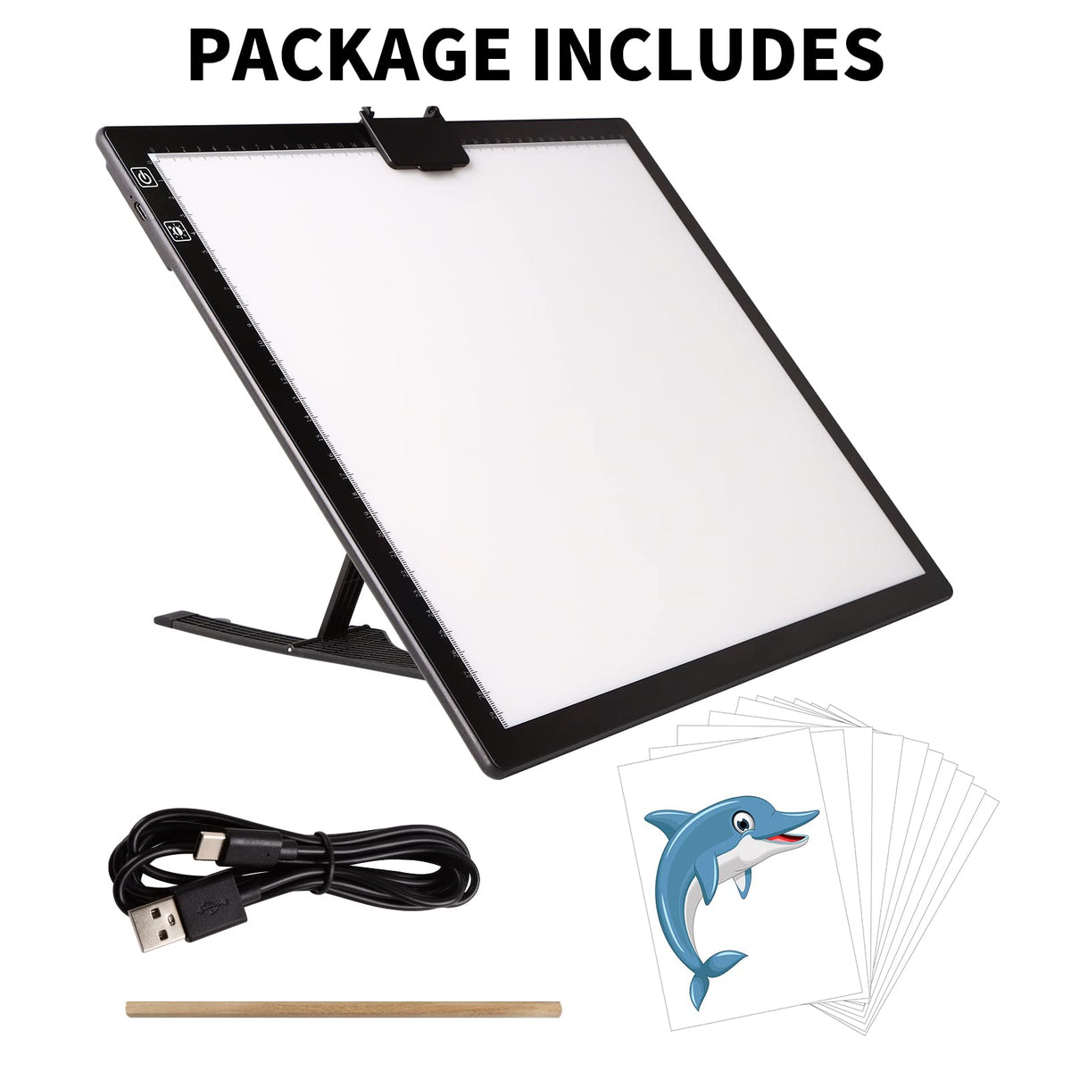 A3 Tracing Light Box, iVAOOZE A3 LED Light Pad with 3 Colors Mode Stepless Dimmable and 6 Levels of Brightness Light Copy Pad, Wireless Rechargeable Led Light Board for Diamond Painting Sketching